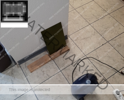 Anschließend die Platte mit einem Heizlüfter oder Fön trocknen