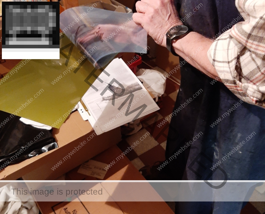 Das Negativ  mit der Bildseite nach unten auf die Platte fixieren